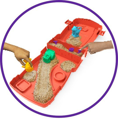 Set loje Spin Master Kinetic Sand Sandy Farm, rërë kinetike, temë fermë, shumëngjyrësh