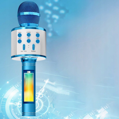 Микрофон караоке Blow PRM402, безжичен, Bluetooth, сина боја