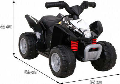 ATV elektrik për fëmijë Honda TRX 250X, 64 cm, me drita, i zi
