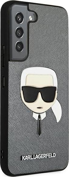 Kaiç telefoni Karl Lagerfeld Karl Head për Samsung Galaxy S22+, PU Saffiano, ngjyrë argjendi