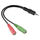 Adapter Hama Jack, 4-pin 3.5 mm adpater - 2x 3.5 mm, 54573