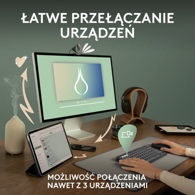 Тастатура Logitech Pebble, wireless, US INTL, розева