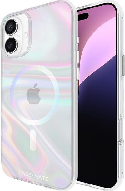 Kapak telefoni Case Mate Soap Bubble MagSafe, për iPhone 16 Plus, i tejdukshëm me shkëlqim shumëngjyrësh
