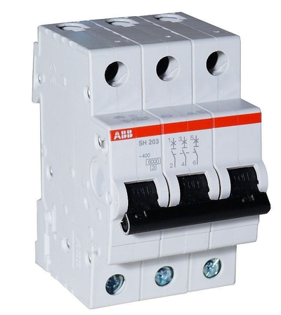 Ndërprerës qarku miniaturë ABB SH203-C10, 3P, C, 10A (2CDS213001R0104)