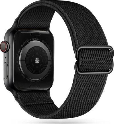 Rrip ore inteligjente Tech-Protect Mellow për Apple Watch 4 5 6 7 8, najlon, i zi
