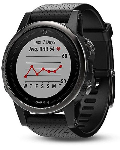Orë dore Garmin Fenix 5S Sapphire Silver Optic Black Band