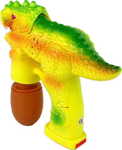 Pistoletë flluskash Leantoys Dinosaur, me vezë, e verdhë