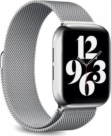 Rrip metalik Puro Milanese për Apple Watch, 42/44mm, me magnet, ngjyrë argjend
