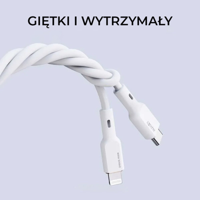 Kabllo karikimi Aukey CB-SCL2, USB-C në Lightning, 1.8 m, e bardhë