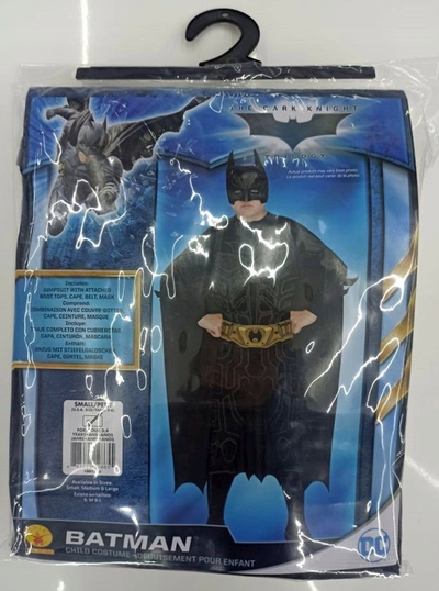 Kostum për kalamaj Batman The Dark Knight, madhësia L, komplet me mantel dhe maskë, i zi
