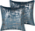 Set jastëkësh dekorativë Beliani GARDENIA, 45x45 cm, kadife, blu me motiv abstrakt