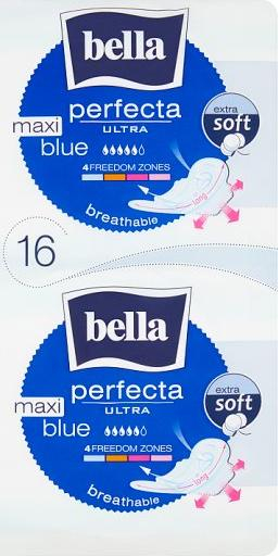 Peceta higjienike Bella Perfecta Maxi Blue, ultra të holla, pako me 16 copë