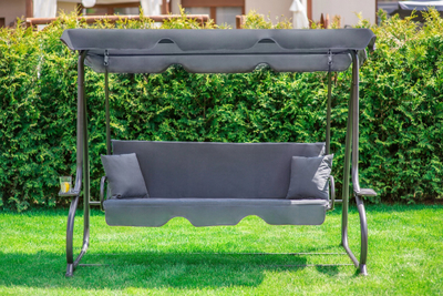 Shtrat lëkundës kopshti La Veranda DeLuxe, 3 persona, i palosshëm, gri
