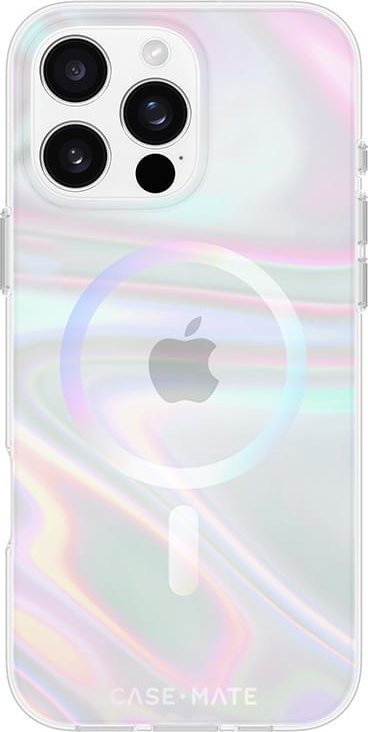 Mbrojtëse telefoni Case Mate Soap Bubble MagSafe, për iPhone 16 Pro Max, ngjyrë vajze iridescente e tejdukshme