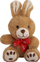 Lepurush pelushi Beppe Embroidered Rabbit, 12cm, me fjongo të kuqe