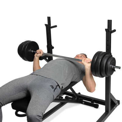 Stojc për squat VirtuFit Adjustable Squat Rack, i rregullueshëm, metalik, i zi