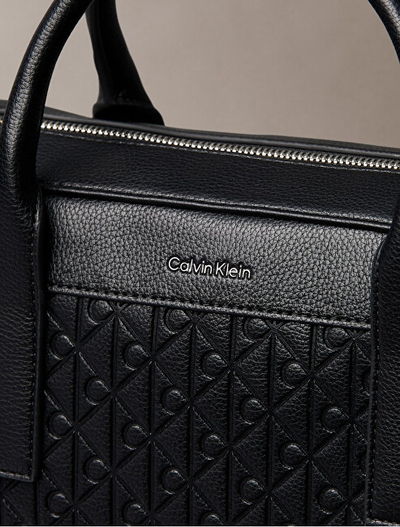 Çantë laptopi Calvin Klein Embossed Monogram Logo Commuter, 13", për meshkuj, e zezë