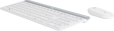 Set tastierë + maus Logitech MK470 Slim Wireless Combo, US, i bardhë