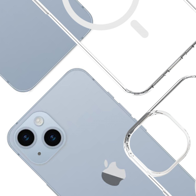 Футрола за телефон 3MK Armor Magcase за iPhone 14 Plus, MagSafe, транспарентна