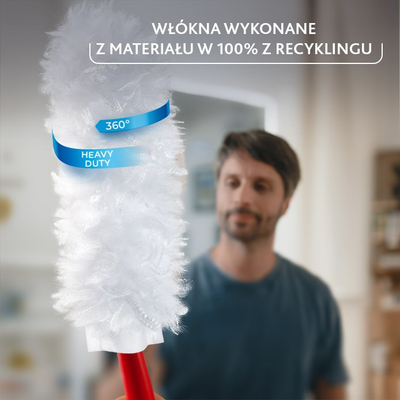 Fshesë pluhuri Vileda Duster, dorezë e gjatë teleskopike, Flex&Catch, e kuqe