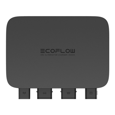 Karikues alternatori EcoFlow EFALTERNATORCHARGER500W-N, 500W, për stacione energjie portabile, i zi