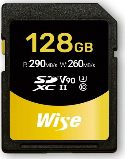 Kartë memorie Wise SD-N128, 128GB SDXC, V90 UHS-II, ngjyrë e zezë
