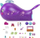 Set loje Polly Pocket Sparkle Cove Adventure Narwhal Adventurer, varkë narwhal, 2 kukulla micro, vjollcë