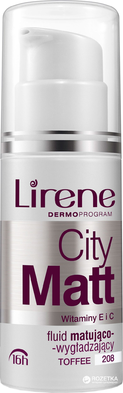 Фондација Lirene City Matt бр. 208 Toffee, мат ефект, 30 ml