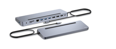 Stacion dokimi USB-C i-TEC Metal Ergonomic C31FLAT2PDPRO100W, 3 ekrane 4K, PD 100W, gri metal