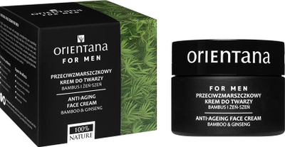 Krem fytyre Orientana For Men Bamboo &amp; Ginseng, kundër rrudhave, 50ml, i zi
