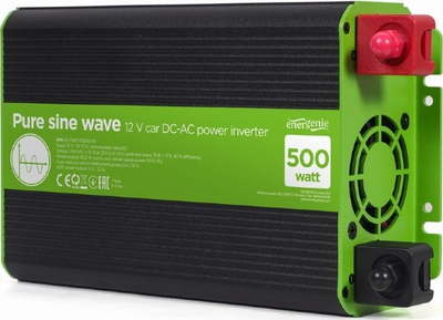 Konvertues Gembird 12V/ 230V, 500W/ 1000W, i gjelbër/ i zi