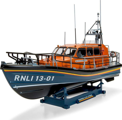 Сет модел за градење Airfix RNLI Shannon Class Lifeboat, STARTER SET, играчка модел на спасувачки чамец, шарен