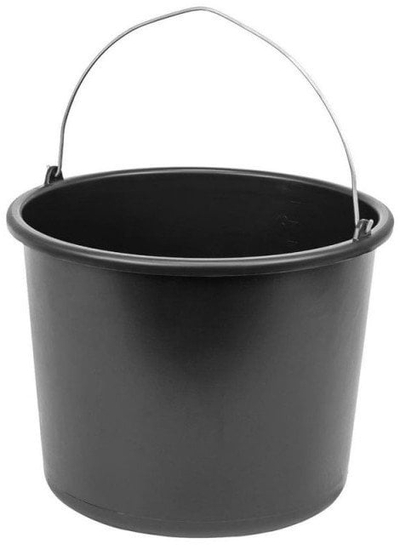 Kovë plastike 12L, me dorezë, ngjyrë e zezë