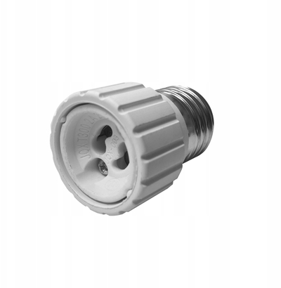 Adaptor llambash Plast-Rol E27 në GU10, 2A 500W, 250V, i bardhë