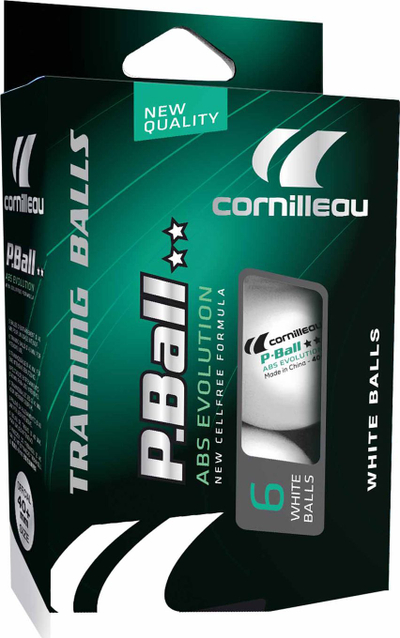 Topa pingpongu Cornilleau P-Ball 2**, 40mm, set me 6 copë, të bardhë