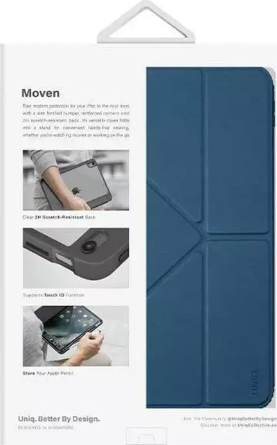 Mbulesë tableti Uniq Moven për iPad 10th Gen 2022, kapak origami, Blue Capri