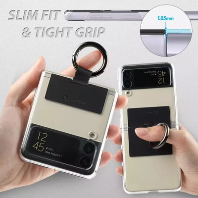 Këllëf Whitestone Dome Life për Galaxy Z Flip4, me unazë, i tejdukshëm