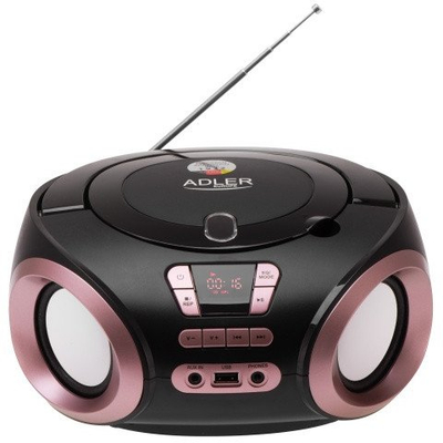 Radio boombox Adler AD 1181, CD MP3 USB, radio FM AUX, black copper