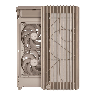 Kutia PC ASUS ProArt PA401 Wood Edition, mid tower, panel mesh, bezhë