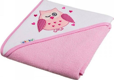 Пешкир со капаче Akuku Bath Wrap, 80x80cm, за бебе, розова