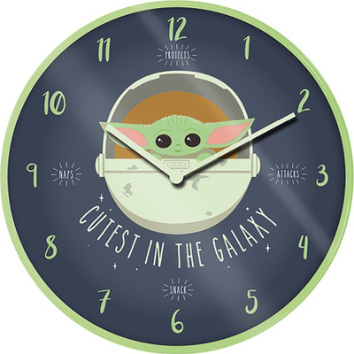 Ѕиден часовник Pyramid International Star Wars The Mandalorian Cutest in the Galaxy, 40x40 cm, повеќебоен