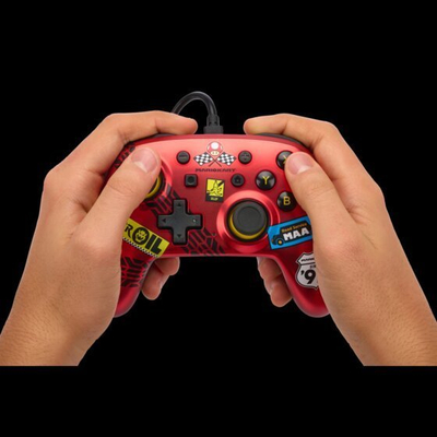 Kontroller PowerA Nano Mario Kart, me kabllo, i kuq