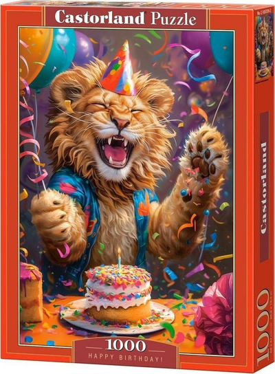 Puzzle CASTORLAND Happy Birthday Joyful Lion Party Scene, 1000 copa, për të rritur, shumëngjyrësh