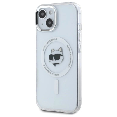 Mbështjellës telefoni Karl Lagerfeld IML K&amp;CH Heads, MagSafe, për iPhone 15, transparent
