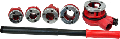 Секач за навои за цевки Geko G01001, сет 5 калпи 3/8"-1,1/4", хидрауличен, метален