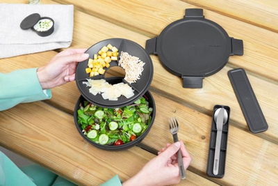 Enë sallate Brabantia Make &amp; Take, 1.3L, plastike, gri e errët