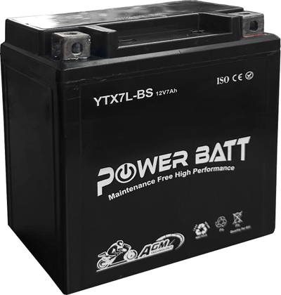 Bateri për motoçikletë Power Batt YTX7L-BS, 12V 7-AH
