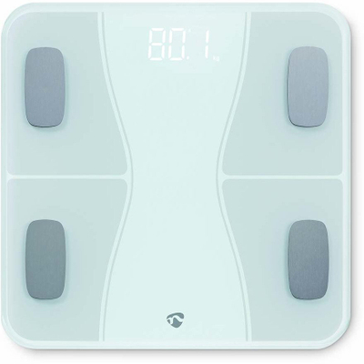 Паметна вага Nedis BTHPS11WT, 180kg, Bluetooth, бела