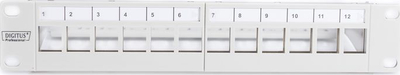 Patch panel Digitus DN-91419, 10\" 1U, 12 porta Keystone, gri