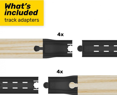 Adapter për shina druri Intelino, set me 8 copë, plastik, me shumë ngjyra